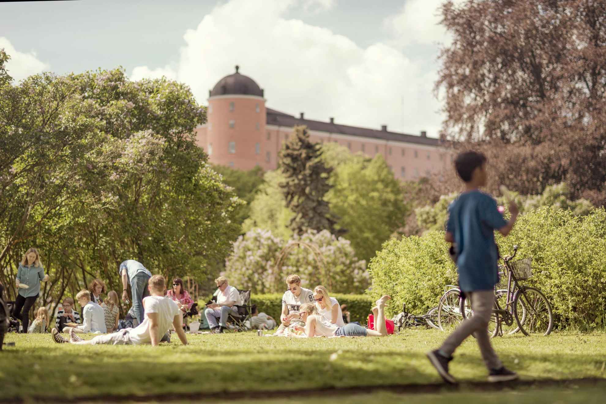 Pique-nique dans le jardin de la ville d'Uppsala