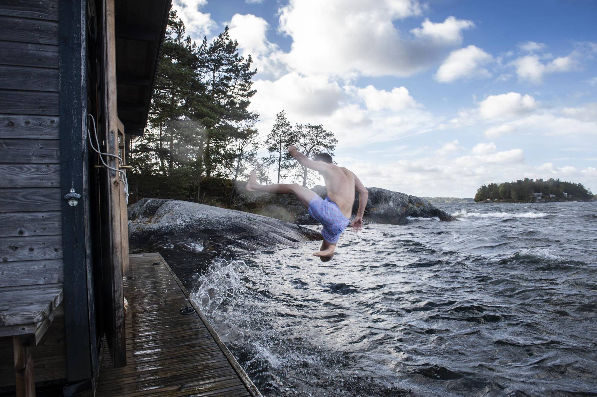 Sauna et baignade dans l'archipel de Stockholm