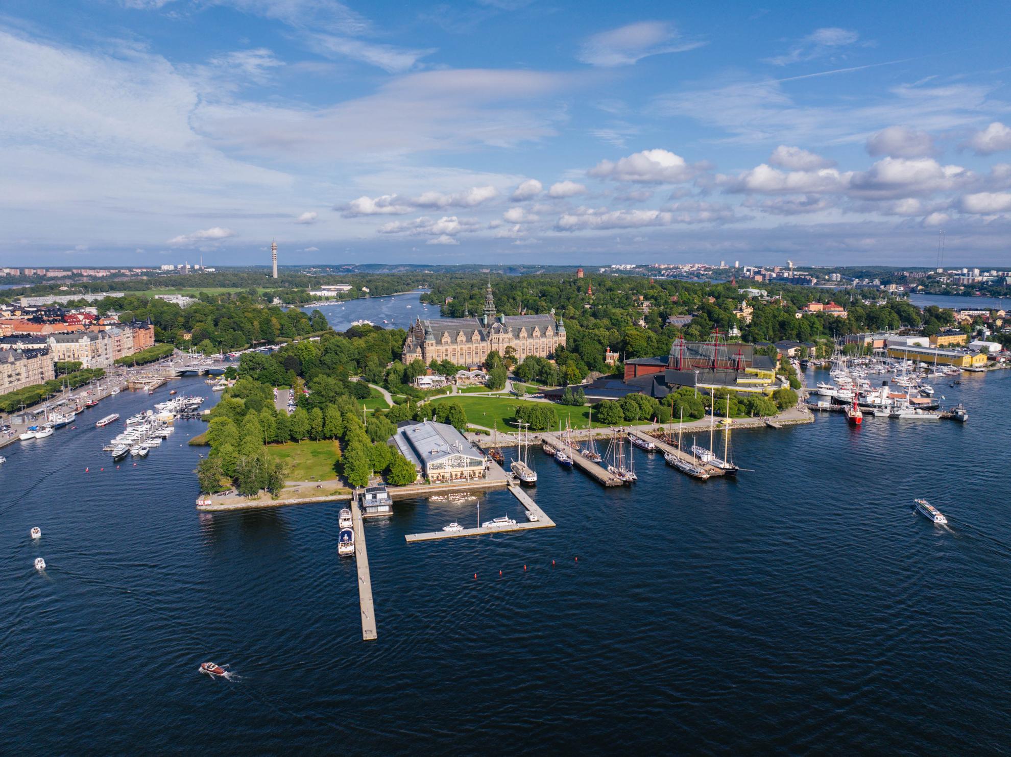 Une vue aérienne de Djurgården à Stockholm.