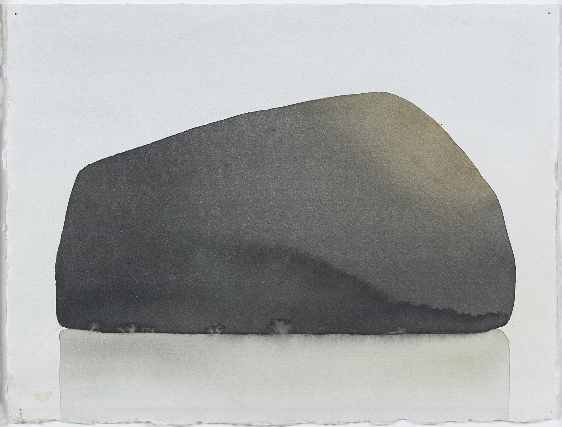 A watercolour painting of a stone by the artist Mats Gustafson.